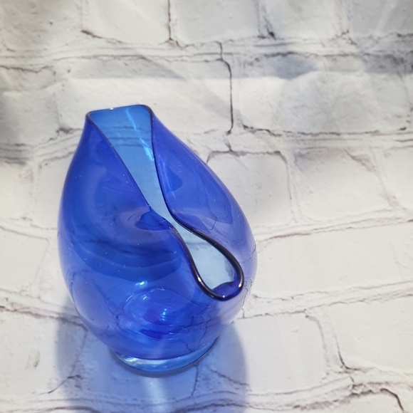 Cobalt Blue Envelope Glass Decorative Bowl Dish Small Hand Blown MCM - Picture 4 of 11